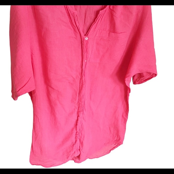 MONSOON Rawnie Beach Shirt/Coverup With Button Front & Pocket Coral Pink Small - Picture 6 of 9